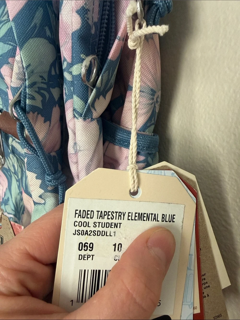 NWT Jansport faded tapestry elemental blue Pink Floral Backpack